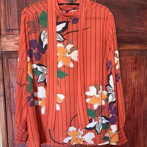 Fashion Nova Orange Floral Blouse